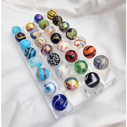 MARBLE DISPLAY STAND - Holds 30 Marbles - Clear Transparent Perspex Acrylic