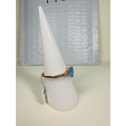NWT Bomb Party Sz8 BP Ring Fashion Jewelry RBP Triangle Light Blue Rose Gold Pl