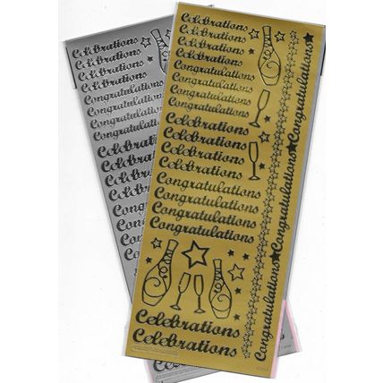 Peel Off Sticker Sheet. Celebration. Choice Of Colour. Cardmaking Scrapbooking