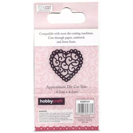 Hobbycraft. Intricate Heart Die. Die Cutting Cardmaking Scrapbooking Crafts