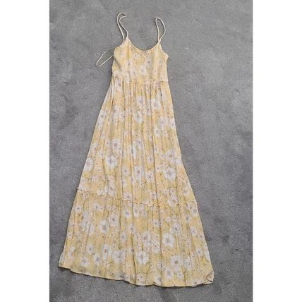 Womens Sundress Size Large Yellow Easter Dress Sleeveless Maxi
