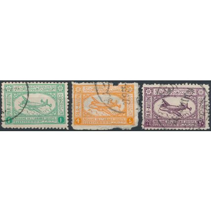 Airmail: 3 Values - Saudi Arabia 1949 - FH - MiNr 29, 31 & 33
