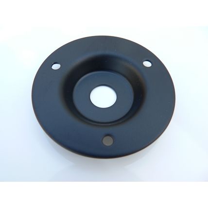 1/4" Jack Socket black Steel round mounting plate for loudspeaker cabinet