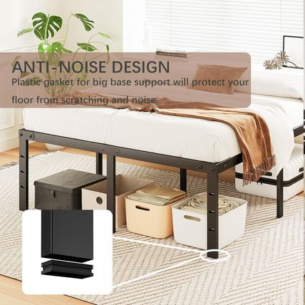 20 Inch Tall Full Size Bed Frame with Large Storage Space, Heavy Duty Metal Plat