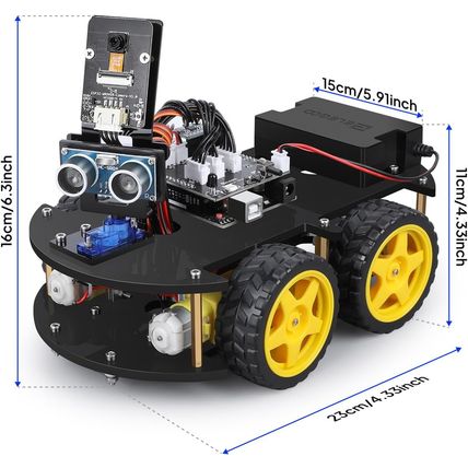 ELEGOO UNO R3 Smart Robot Car Kit V4 for Arduino Robotics for Kids Ages 8-12 12-