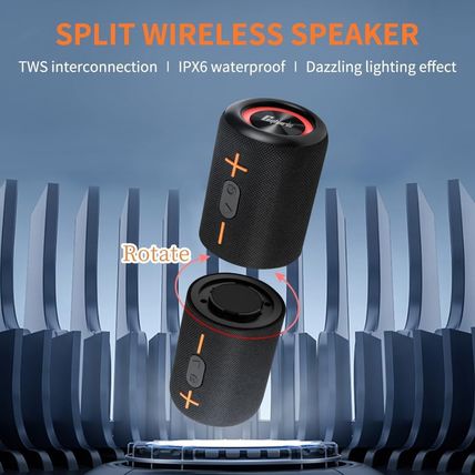 2 in 1 Portable Splittable Bluetooth Speaker, Waterproof Split Wireless Speaker