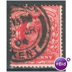 GB stamps 1902-10 KEV11 - 1d SG219 Bromley 7