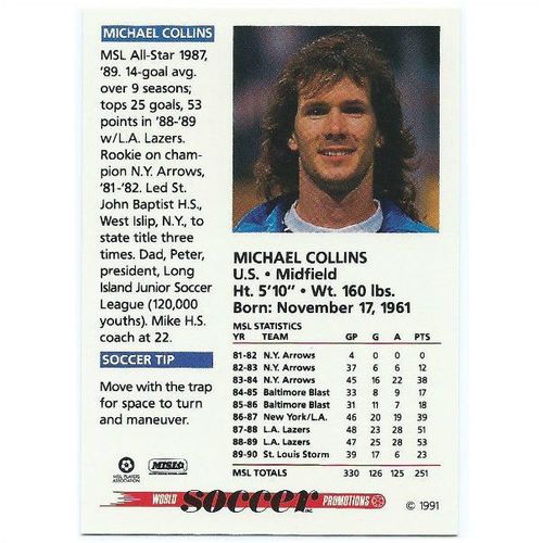 1991 Soccer Shots MSL - #022 - Michael Collins
