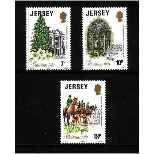JERSEY 1981 CHRISTMAS SG 286 / 288 SET 3 VALS U/M MINT