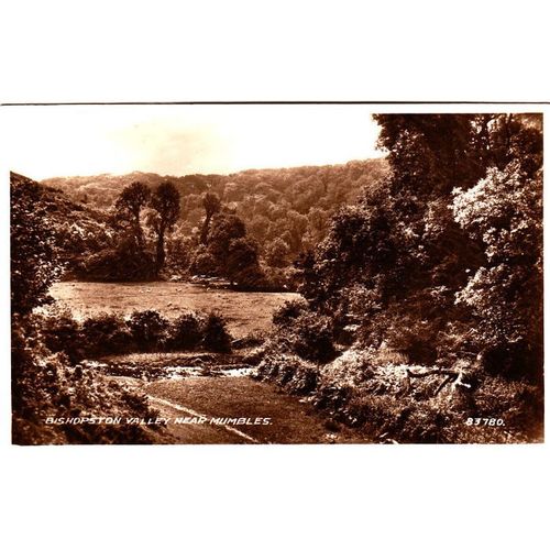 Sepia Postcard - Bishopston Valley near Mumbles Valentine's card