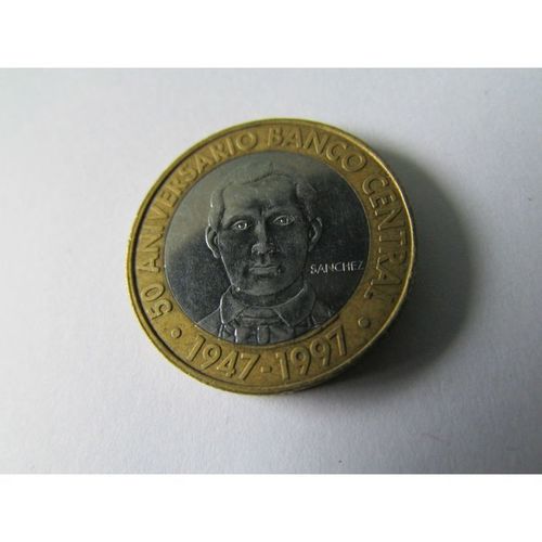 1997 DOMINICAN REPUBLIC FIVE PESOS FREE POST. ZB