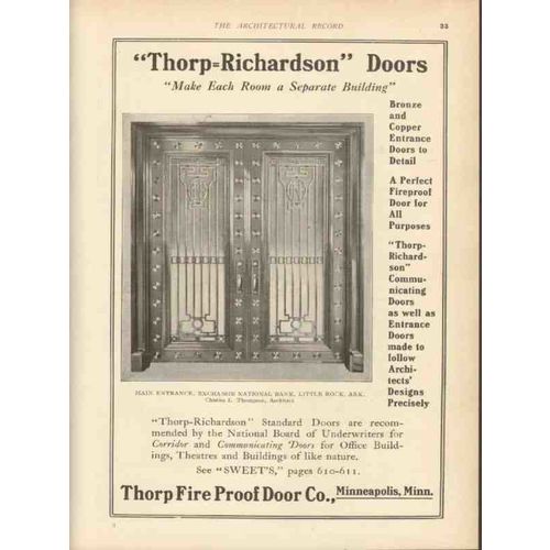 thorp fire proof door company 1912 exchange national bank vintage ad