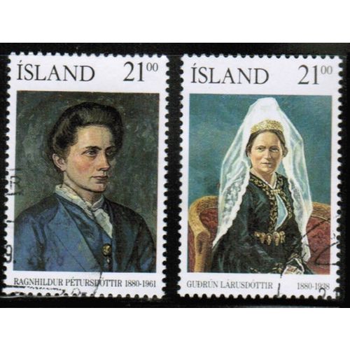 1990 Iceland - Sc# 696-697 used - Famous women set of 2