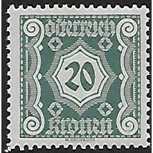 Po Mi 114: 20 Kr. blue-green Postage Due Stamp: Numeral.