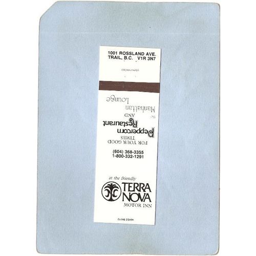 CAN Trail Matchcover Terra Nove Motor Inn 1001 Rossland Ave can_box1~81