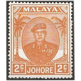 Johore 1949 SG134 2c Orange Mounted Mint . .. .