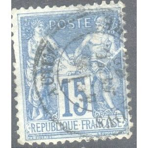 France 1876 - SG279 - 15c blue - Peace & Commerce - used 17