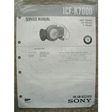 Sony ICF-K7000 Service manual