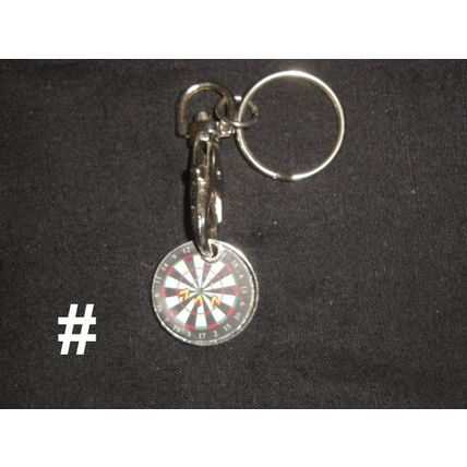 Dartboard trolley coin keyring charm