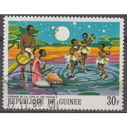 Guinée 1968 Michel 481 O Cote (2001) 0.10 Euro Légende de la lune et des étoiles