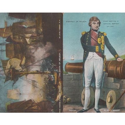 The Death Of Nelson Portrait 2x Rare London National Gallery Painting Postcard s