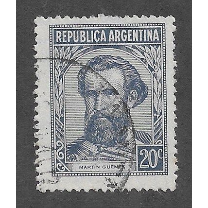 ARG 1935 20c 'M. GUEMES' FINE USED (EBID79-101)