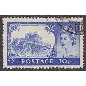 GB 1955 10 shilling blue used SG538