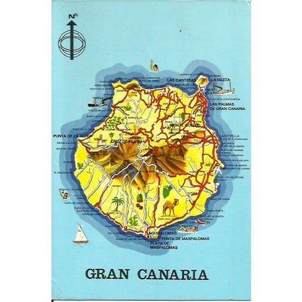 Spain GRAN CANARIA Map Postcard (5140)
