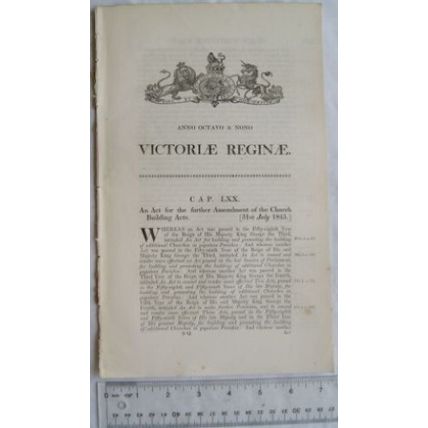 1845 Act of Parliament: amend Church Building Acts