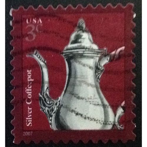 US Stamp #3754 used: 2007 3c Silver Coffee Pot [2]