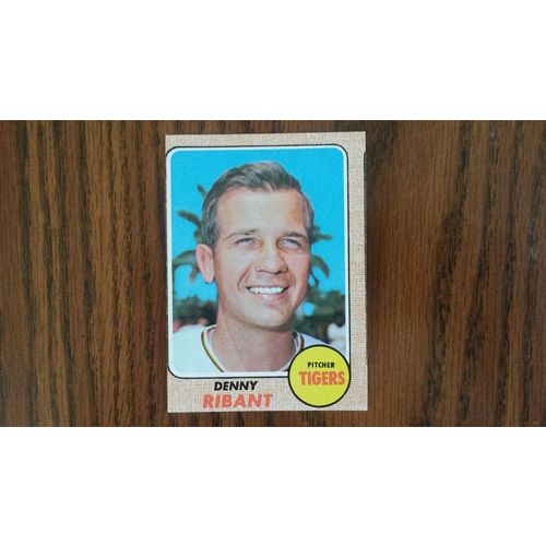 1968 Topps Card # 326 Denny Ribant Good (2) Detroit Tigers Mis-Cut