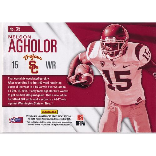 2015 Panini Contenders Draft Picks School Colors 35 Nelson Agholor USC Trojans
