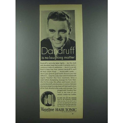 1935 Vaseline Hair Tonic Ad - No Laughing Matter