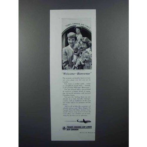 1960 TCA Air Lines Ad - Welcome, Bienvenue