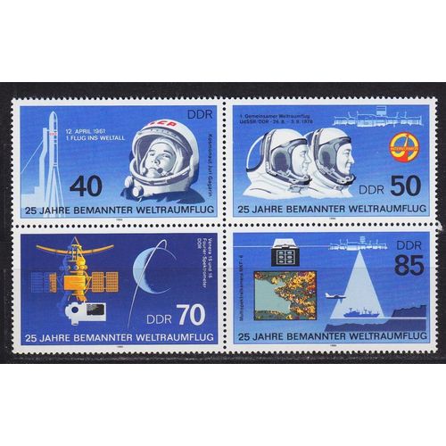 GERMANY DDR [1986] MiNr 3005-08 4er ( **/mnh ) Weltraum