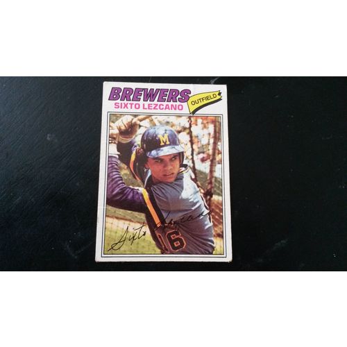 1977 Topps Card # 185 Sixto Lezcano Good (2) Milwaukee Brewers