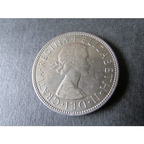 1964 QUEEN ELIZABETH II HALFCROWN FREE POST. AF