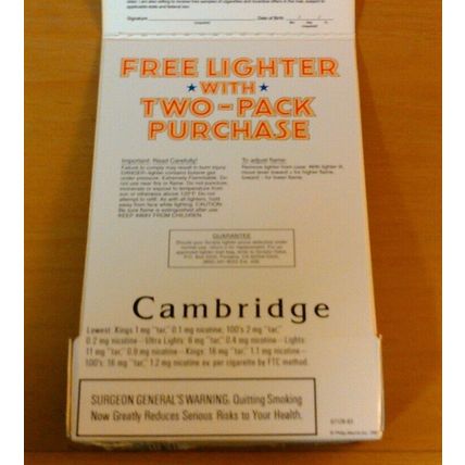 Cambridge Cigarettes Black Lighter