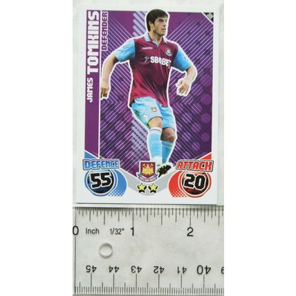2010/11 Topps Match Attax Trading Card 309 James Tomkins, West Ham United