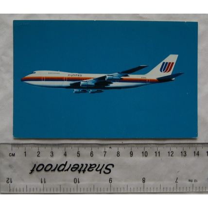 old Postcard BUnited Airlines Boeing 747 100