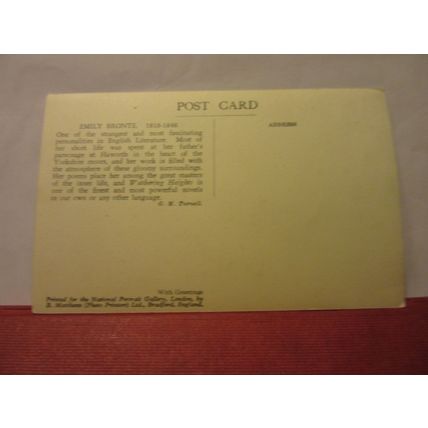EMILY JANE BRONTE painting by Patrick Bronte . unused vintage postcard art (A) =