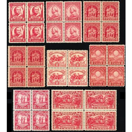 629//690, Mint VF NH 2¢ Reds Blocks of Four * Stuart Katz