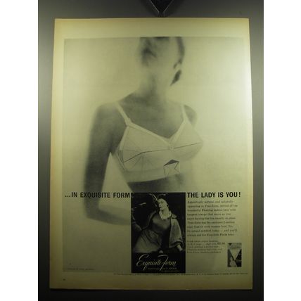 1957 Exquisite Form Free-form Bra Ad - In Exquisite Form The Lady is you