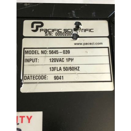 PACIFIC SCIENTIFIC 5645-039,5645 INDEXER/DRIVE MOTION CONTR0L 5645-039,Ap