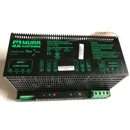 MURR ELETRONIK 85068 SWITCH MODE POWER SUPPLY,MPS20-3X400-500/24 THREE ,EK,SJ