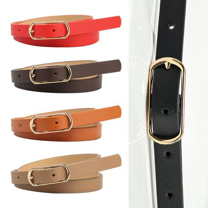 Simple Versatile Women's Multi-color Thin Belt New Sweet Dress Pu Belt
