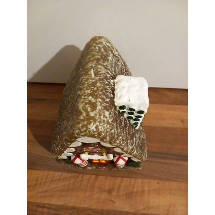 Vintage Gingerbread Man House Christmas Candle Wax Decoration