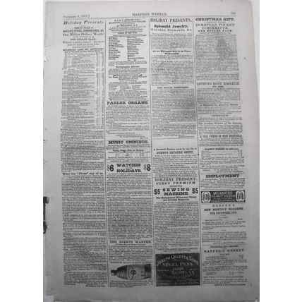 "This establishment does not advertise in the New York Herald". 1865 HW original