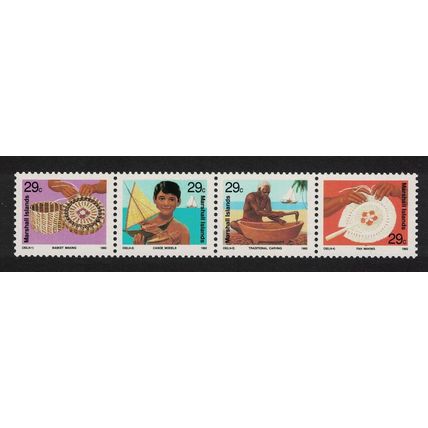 Marshall Is. Handicrafts 4v Strip 1992 MNH SG#453-456