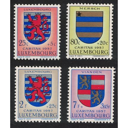 Luxembourg National Welfare Fund Arms 4v 1957 MNH SG#629=634 MI#575=580